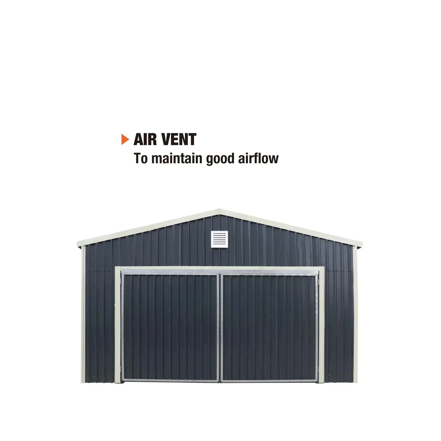 5 x 7.5 m Metal Garage Shed with Double Front & Side Doors, 3.0 m Peak Height, TMG-MS1624 - Image 6