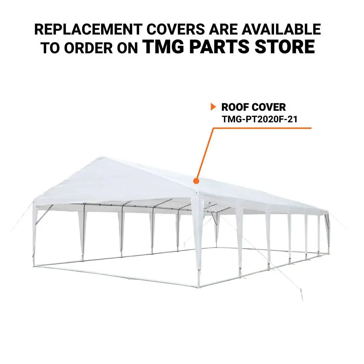 6 x 6 m Heavy-Duty Outdoor Party Tent with Removable Sidewalls and Roll-up Doors, PE Tarpaulin, TMG-PT2020F - Image 4