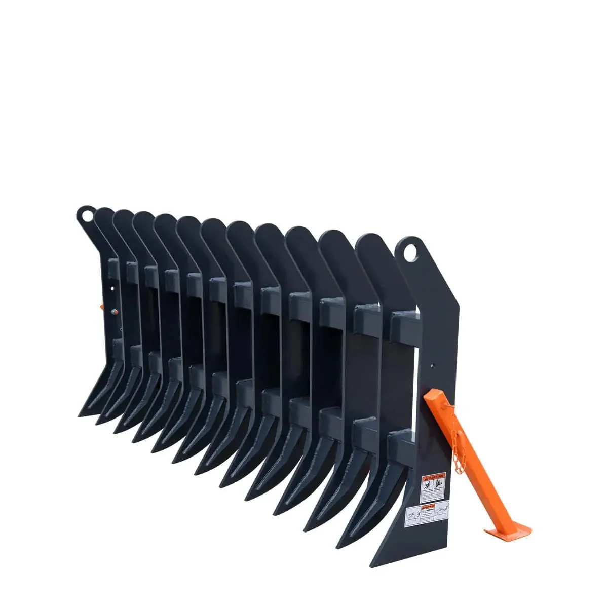 1840 mm (72″) Skid Steer Root Debris Rake Attachment, Universal Mount, 150 mm (6") Tine Spacing, TMG-SDR72