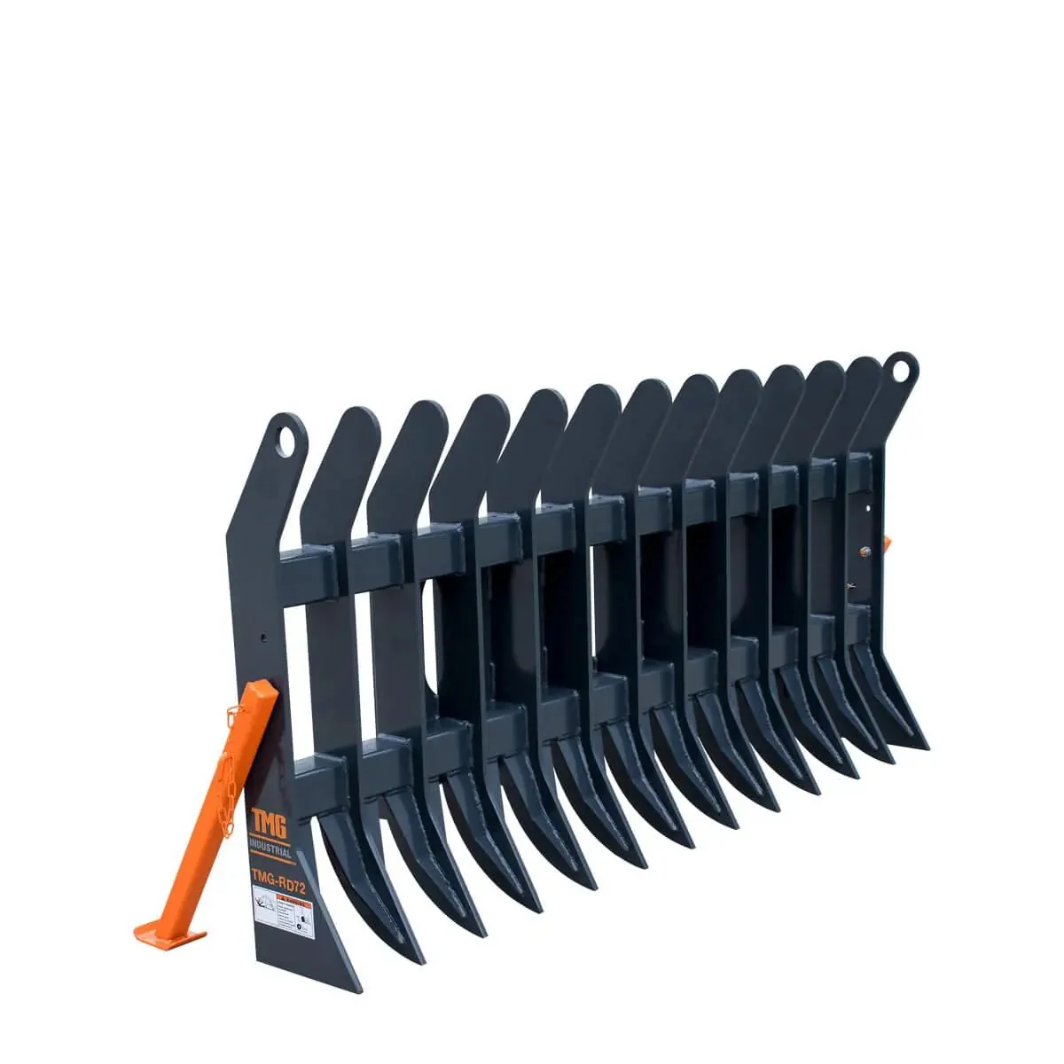 1840 mm (72″) Skid Steer Root Debris Rake Attachment, Universal Mount, 150 mm (6") Tine Spacing, TMG-SDR72 - Image 3