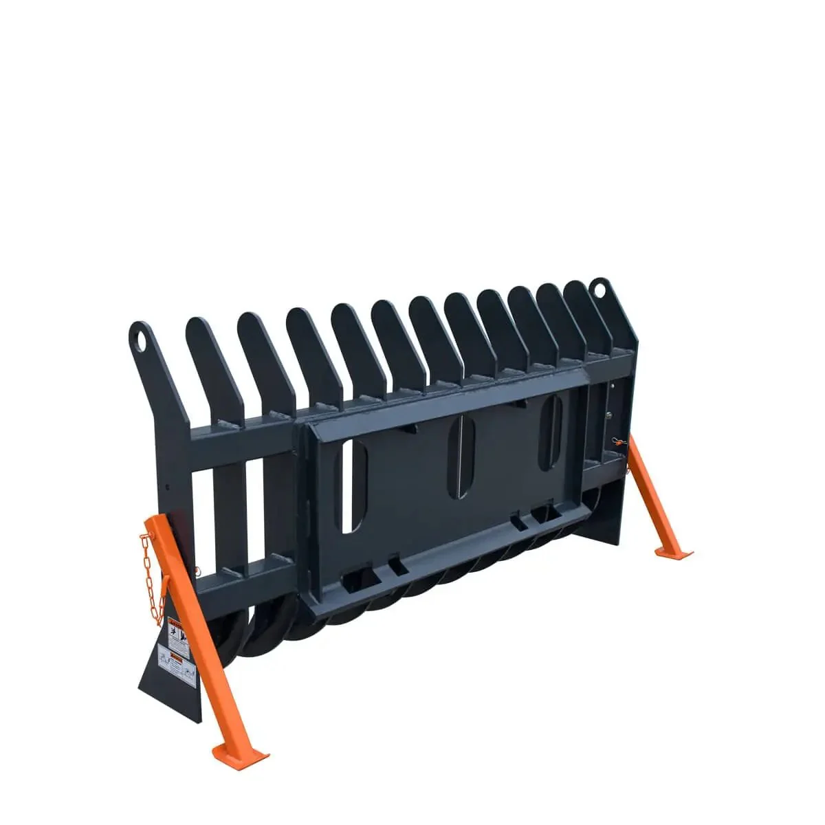 1840 mm (72″) Skid Steer Root Debris Rake Attachment, Universal Mount, 150 mm (6") Tine Spacing, TMG-SDR72 - Image 7