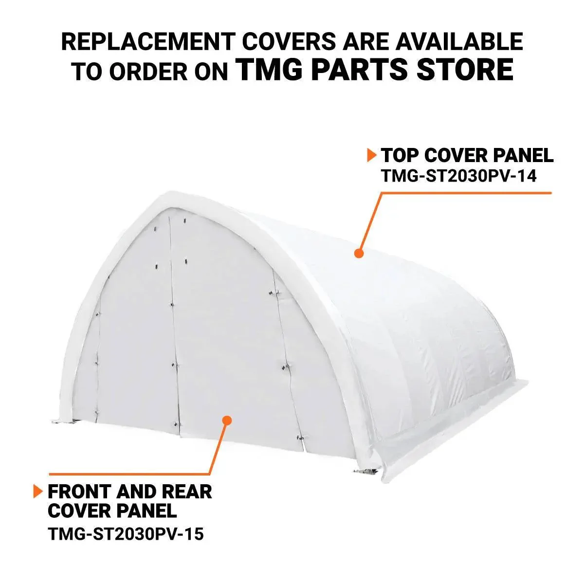 6 x 9 m Arch Wall Peak Ceiling Storage Shelter with Heavy Duty PVC Fabric Cover, TMG-ST2031PV - Image 5