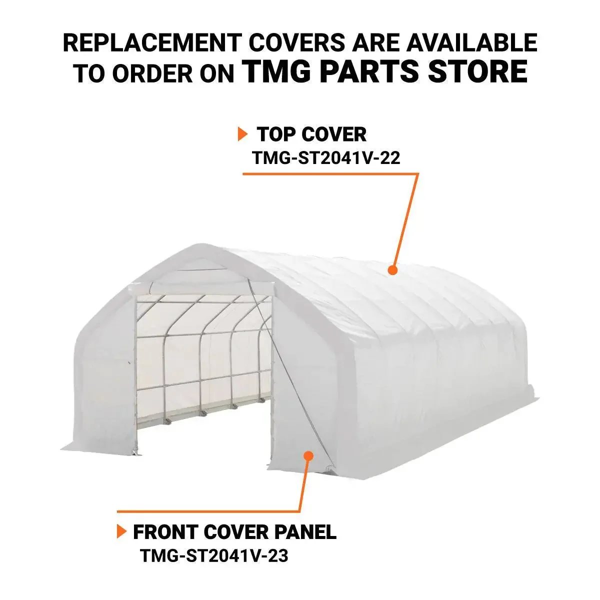 6 x 12 m Straight Wall Peak Ceiling Storage Shelter with Heavy Duty PVC Fabric Cover, TMG-ST2041V - Image 3