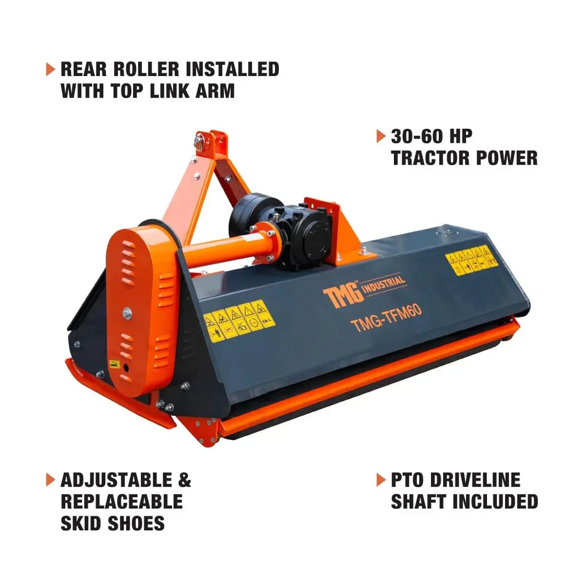1550 mm (60") Heavy Duty Flail Mower with Forged Hammers for Tractors 30 - 60 HP, TMG‑TFM60 - Image 8