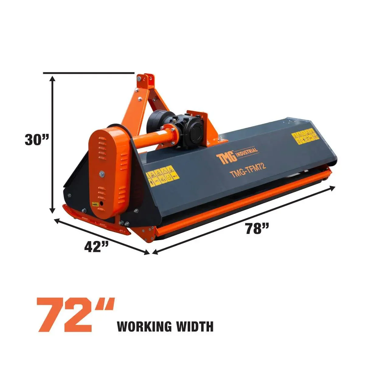1850 mm (72") Heavy Duty Flail Mower with Forged Hammers for Tractors 30 - 60 HP, TMG‑TFM72 - Image 3