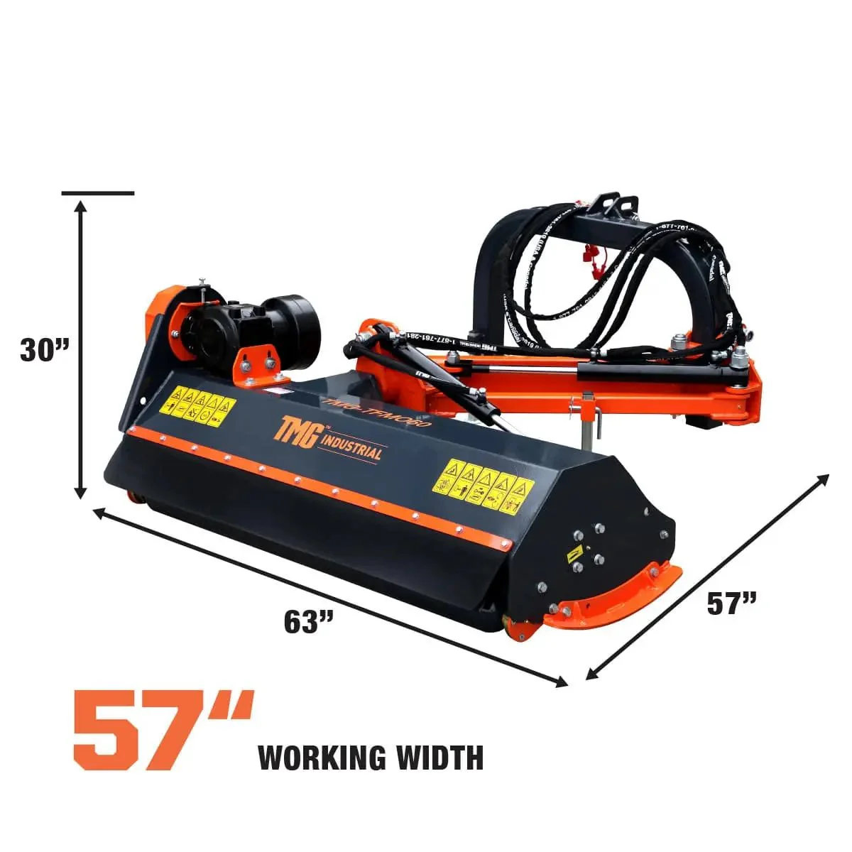 1450 mm (60") Ditch Bank Flail Mower, Hydraulic Side Offset Verge & Slope Cutter for 25–60 HP Tractors, TMG-TFMO60 - Image 9