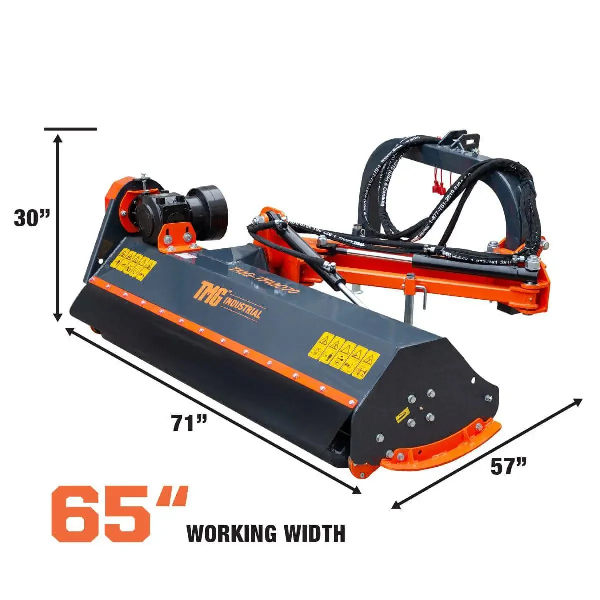 1778 mm (70") Ditch Bank Flail Mower, Hydraulic Side Offset Verge & Slope Cutter for 30–60 HP Tractors, TMG-TFMO70 - Image 9