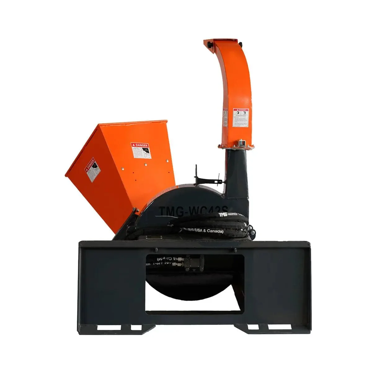 100 mm (4") Skid Steer Wood Chipper, 360° Swiveling Chute, Universal Skid Steer Mount, TMG-WC42S - Image 8