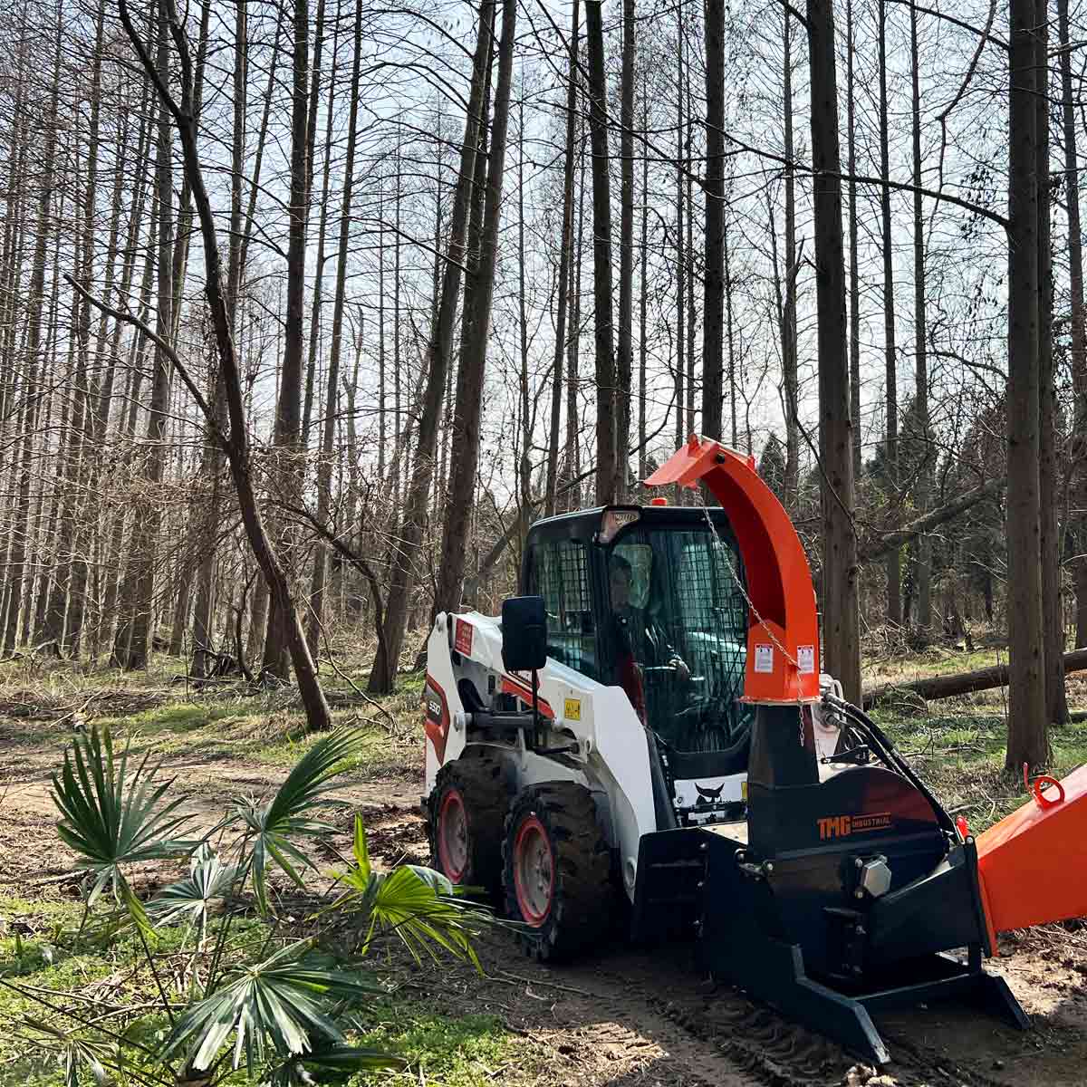 150 mm (6") Skid Steer Wood Chipper, 360° Swiveling Chute, Universal Skid Steer Mount, TMG-WC62S - Image 10