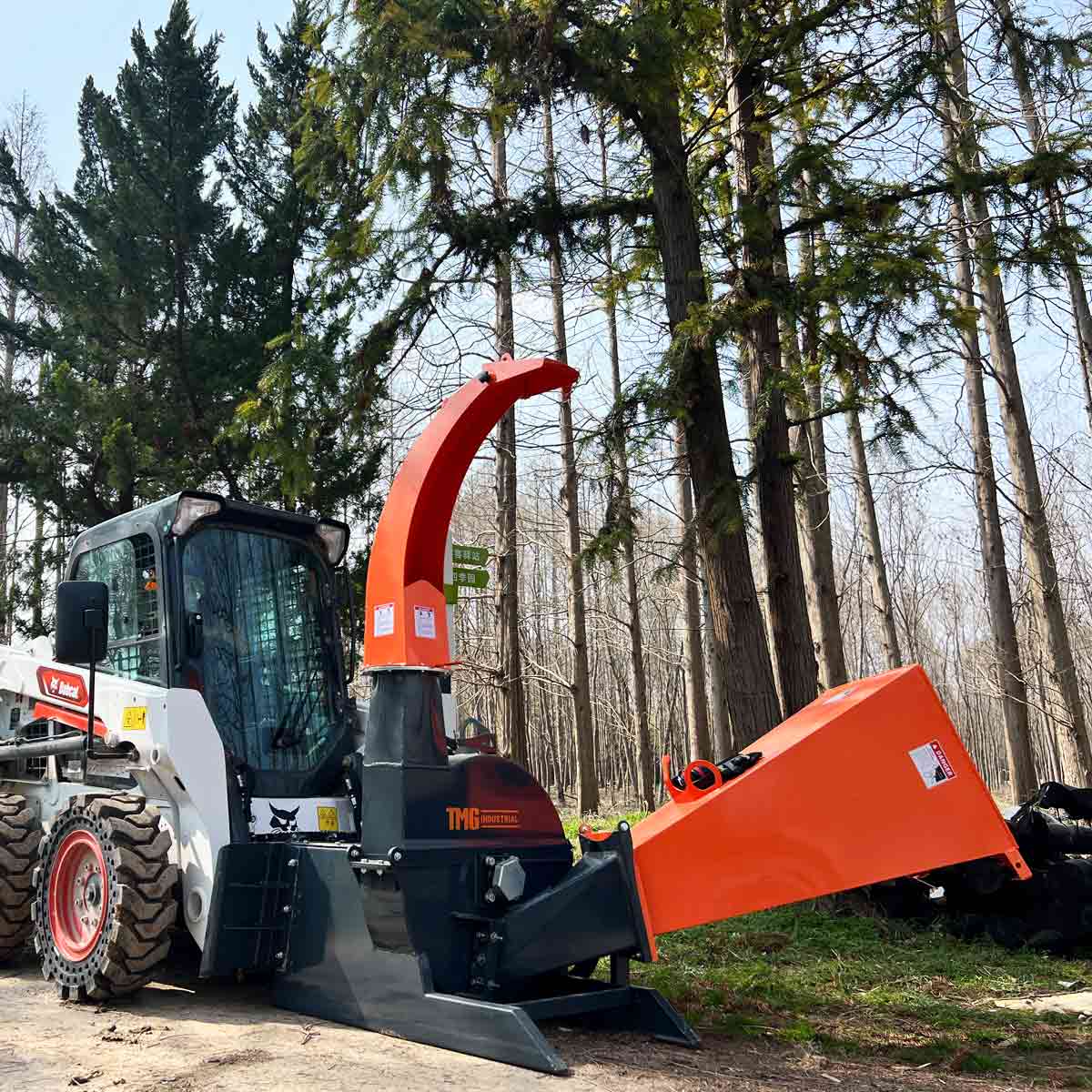 150 mm (6") Skid Steer Wood Chipper, 360° Swiveling Chute, Universal Skid Steer Mount, TMG-WC62S - Image 6