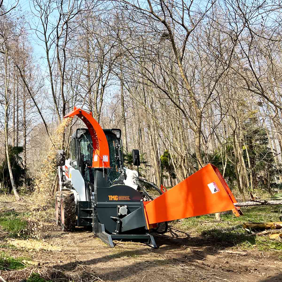 150 mm (6") Skid Steer Wood Chipper, 360° Swiveling Chute, Universal Skid Steer Mount, TMG-WC62S - Image 7