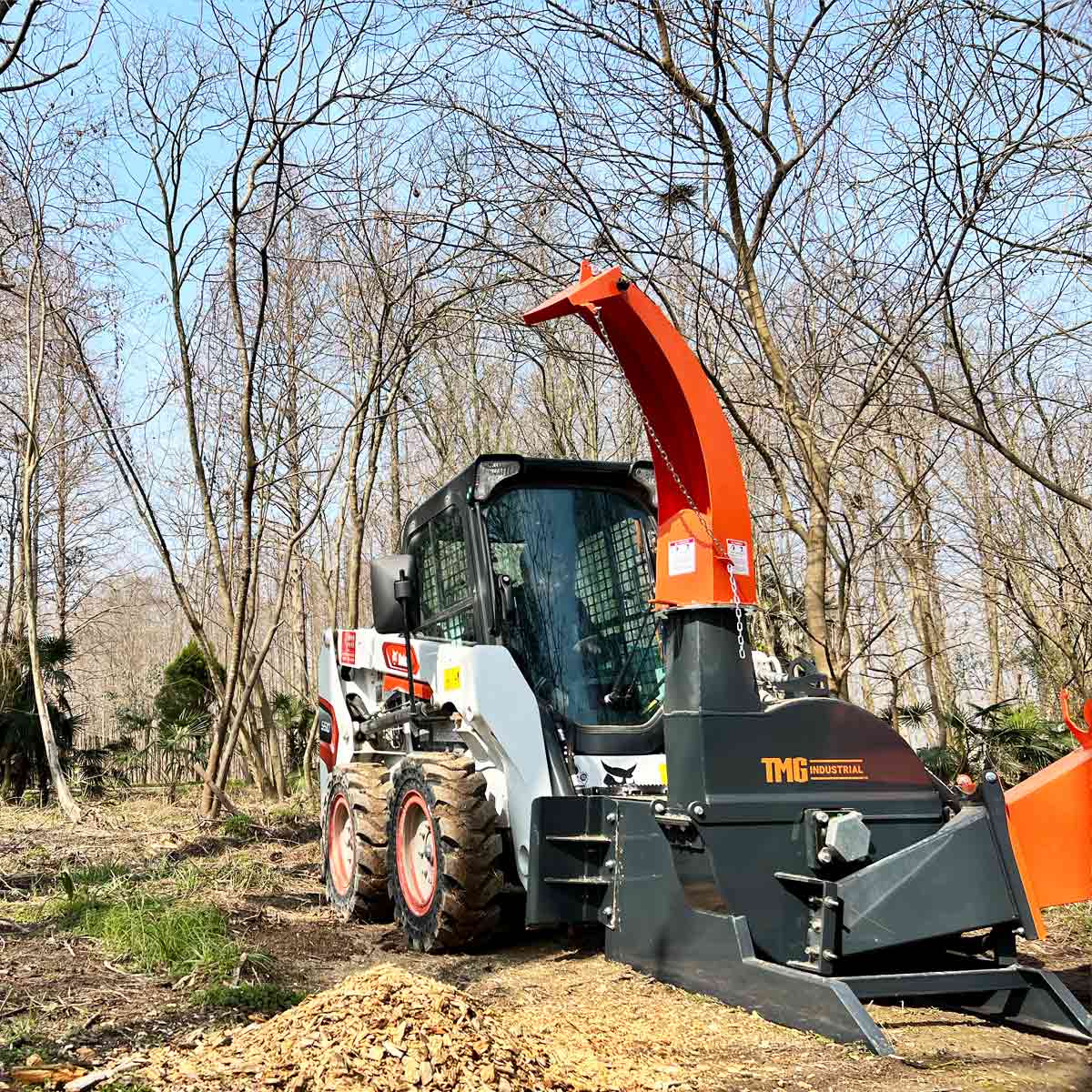 150 mm (6") Skid Steer Wood Chipper, 360° Swiveling Chute, Universal Skid Steer Mount, TMG-WC62S - Image 8